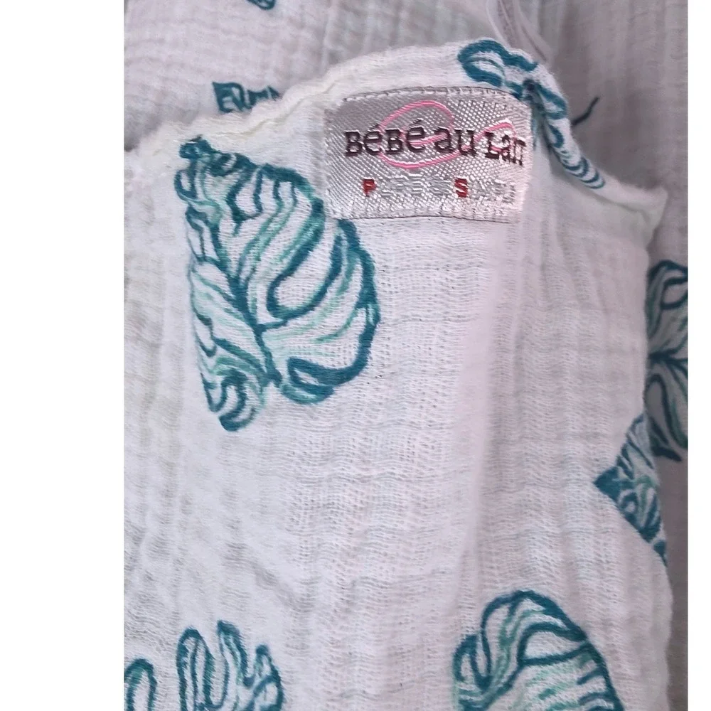 Bebe au Lait Muslin Swaddle Blankets Set of 2 Tropical Hibiscus Monstera Cotton